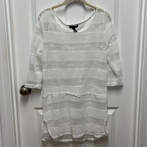 White Crochet Sequin Beach Cover-Up Medium‎